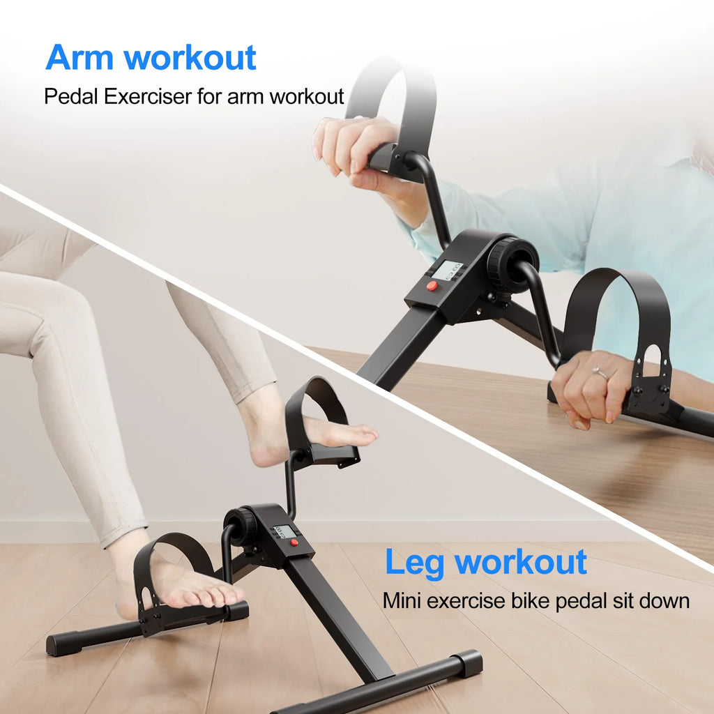 Black Deskercise Bike (Foldable + Bluetooth)