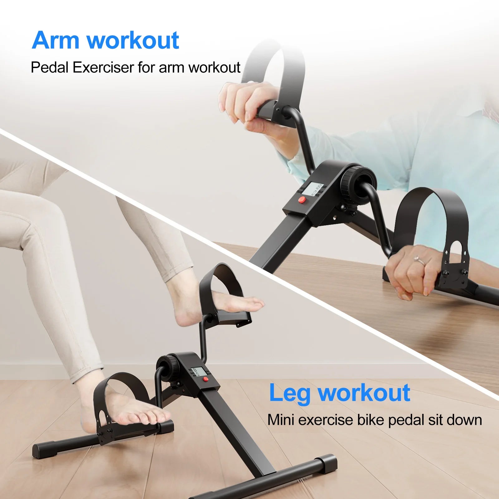 Black Deskercise Bike (Foldable + Bluetooth)