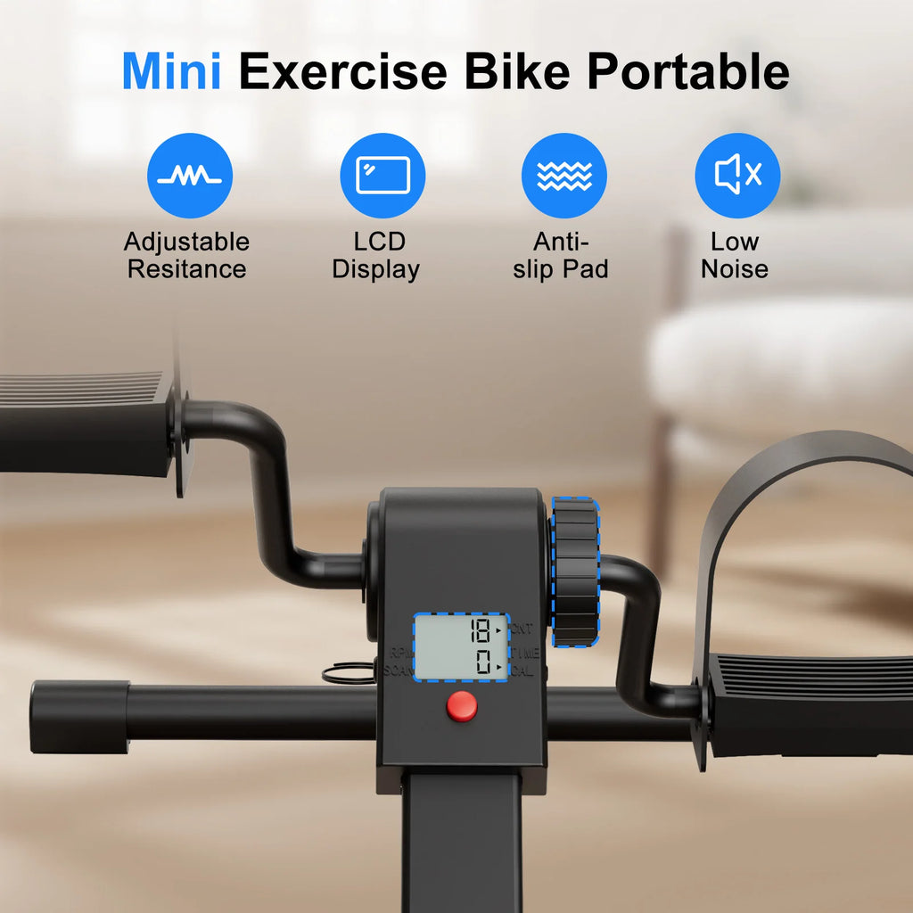Black Deskercise Bike (Foldable + Bluetooth)