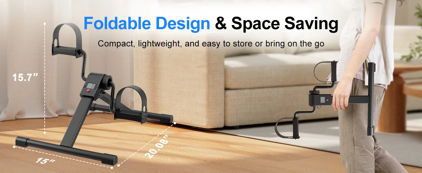 Black Deskercise Bike (Foldable + Bluetooth)