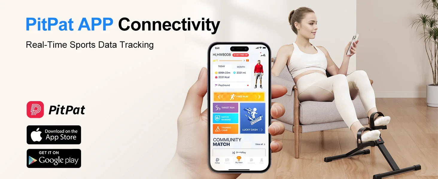 Black Deskercise Bike (Foldable + Bluetooth)