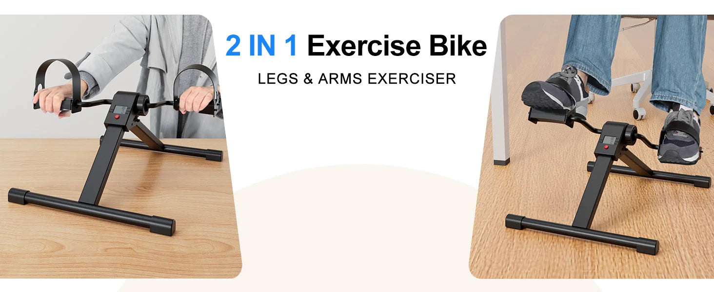 Black Deskercise Bike (Foldable + Bluetooth)