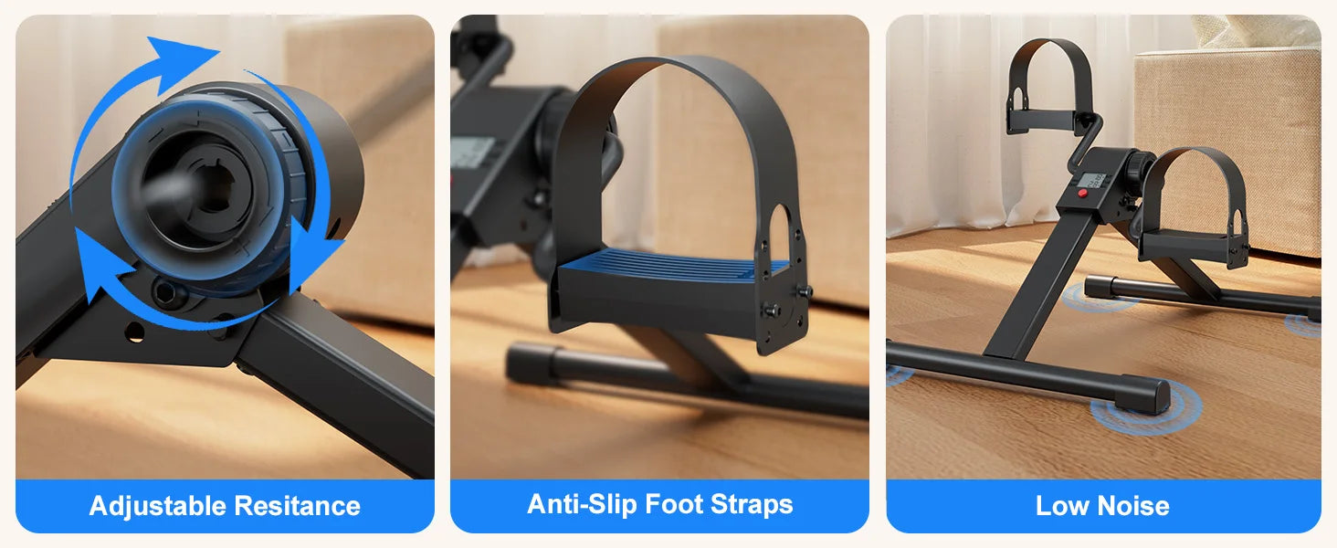 Black Deskercise Bike (Foldable + Bluetooth)